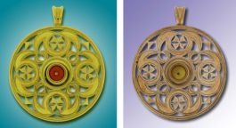  Zirkelkreisscheibe in Gold und Bronze